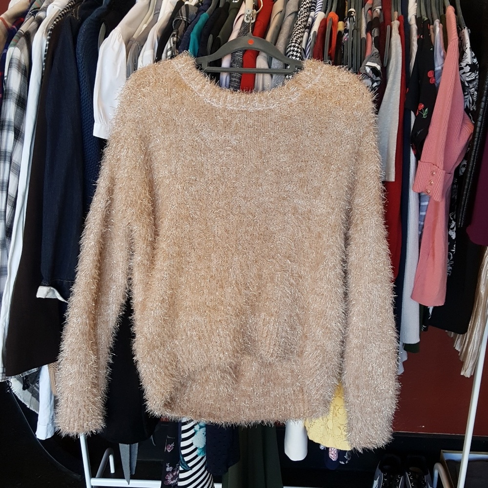 Wild Fable Metallic Long Sleeve Sweater | Hi Lo